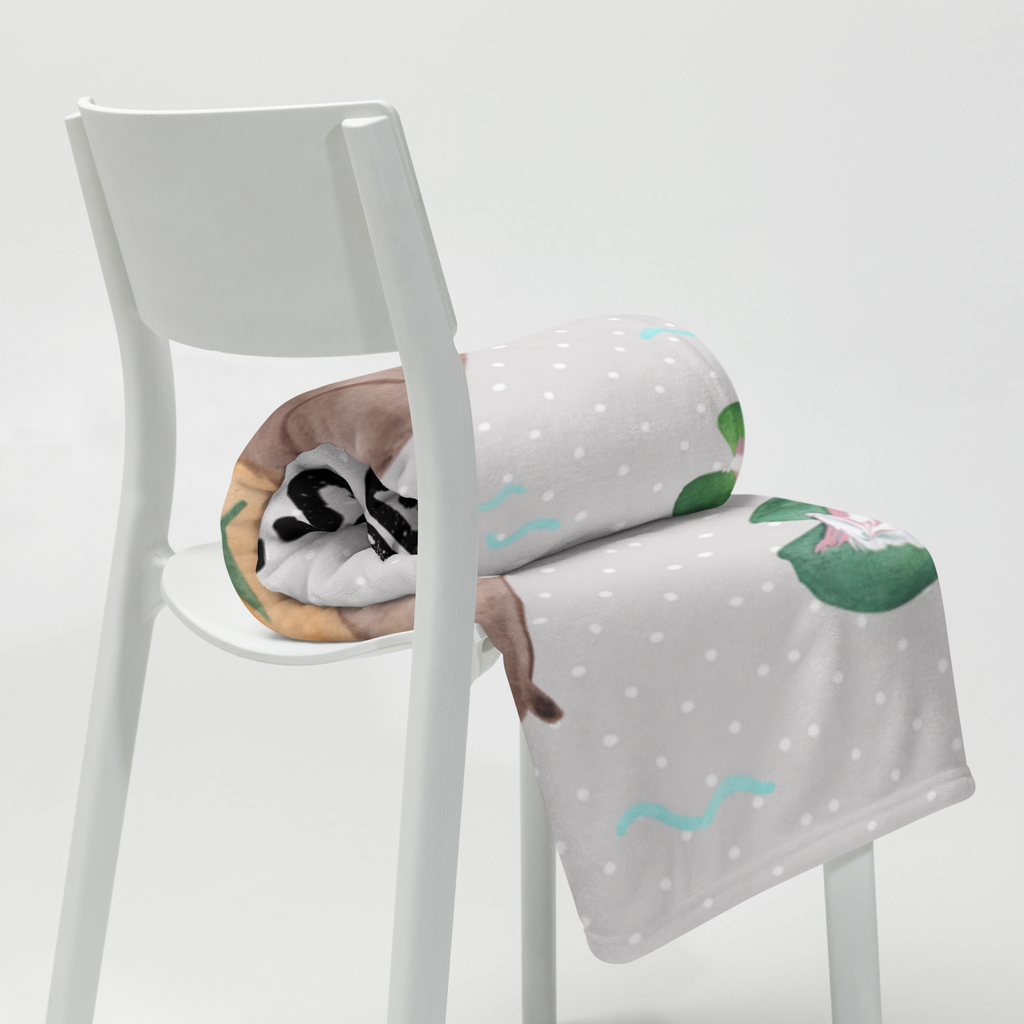 Babydecke Otter mit Seerose Babydecke, Babygeschenk, Geschenk Geburt, Babyecke Kuscheldecke, Krabbeldecke, Otter, Fischotter, Seeotter, Otter Seeotter See Otter