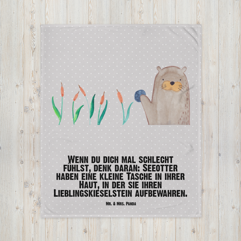 Babydecke Otter mit Stein Babydecke, Babygeschenk, Geschenk Geburt, Babyecke Kuscheldecke, Krabbeldecke, Otter, Fischotter, Seeotter, Otter Seeotter See Otter