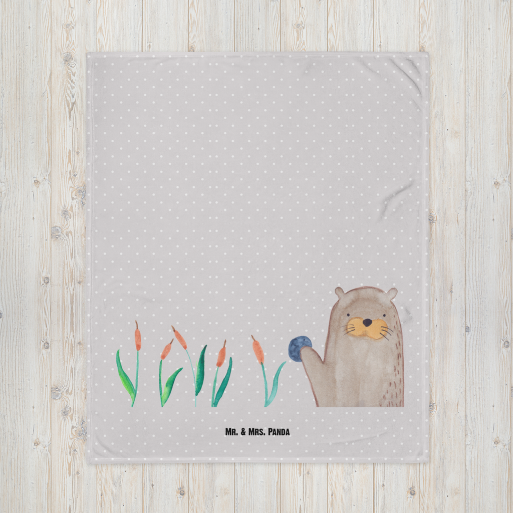 Babydecke Otter mit Stein Babydecke, Babygeschenk, Geschenk Geburt, Babyecke Kuscheldecke, Krabbeldecke, Otter, Fischotter, Seeotter, Otter Seeotter See Otter