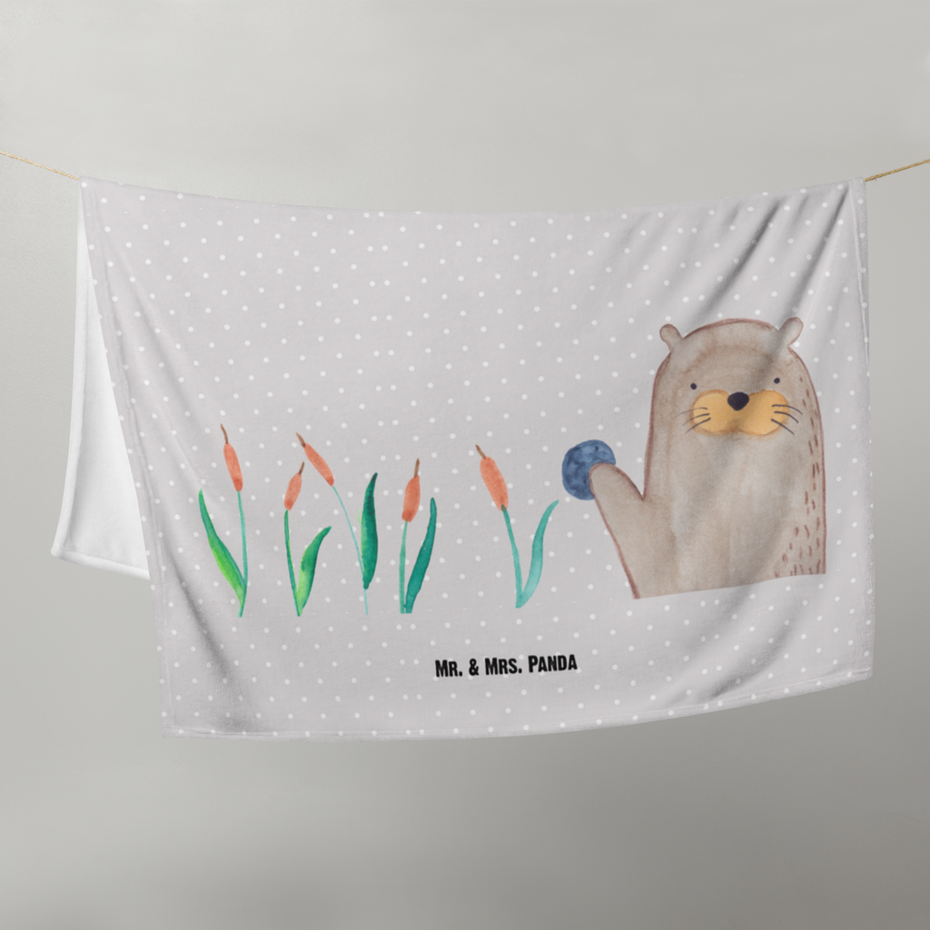 Babydecke Otter mit Stein Babydecke, Babygeschenk, Geschenk Geburt, Babyecke Kuscheldecke, Krabbeldecke, Otter, Fischotter, Seeotter, Otter Seeotter See Otter