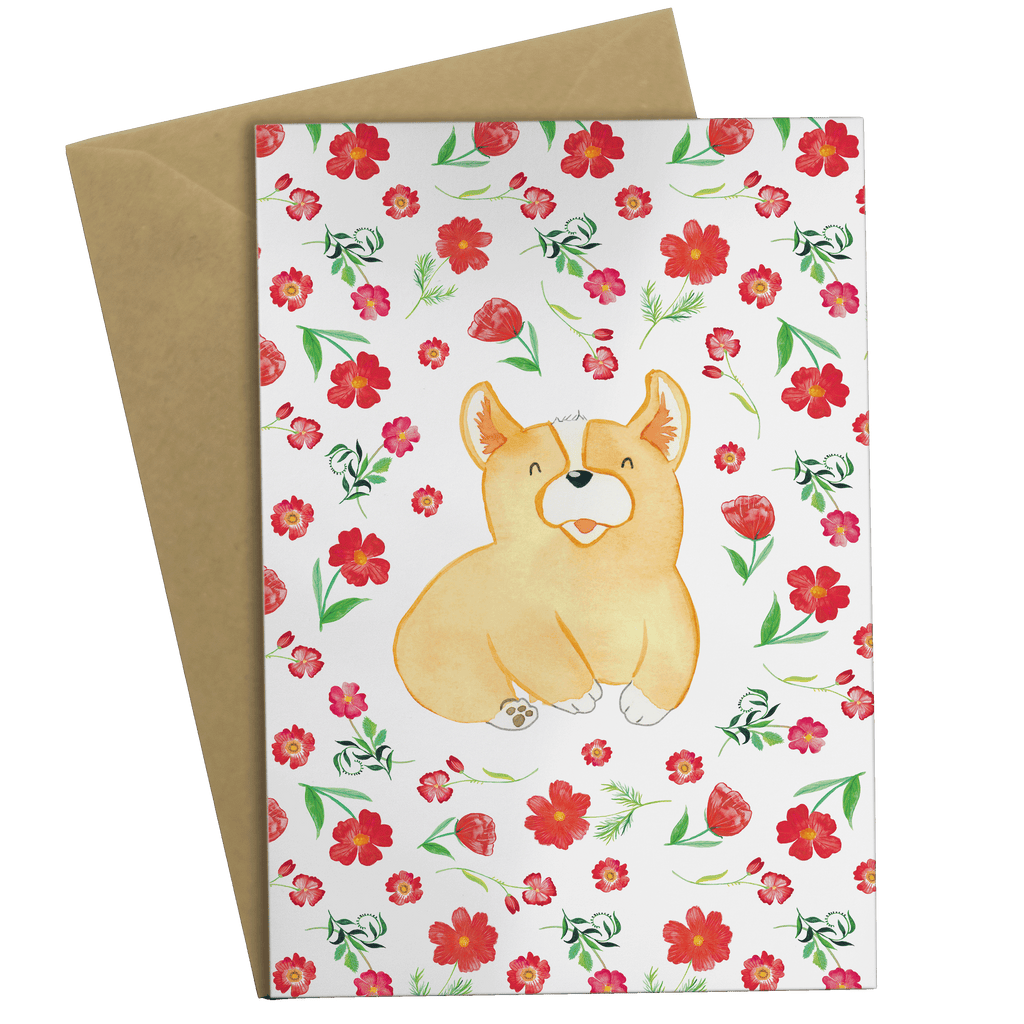 Grußkarte Corgie Muster Klappkarte, Einladungskarte, Glückwunschkarte, Hochzeitskarte, Geburtstagskarte, Karte, Hund, Hundemotiv, Haustier, Hunderasse, Tierliebhaber, Hundebesitzer, Sprüche, Corgie, Welsh Corgie Pembroke, britisch, Motivation, Spruch, Hundespruch, Lebensfreude