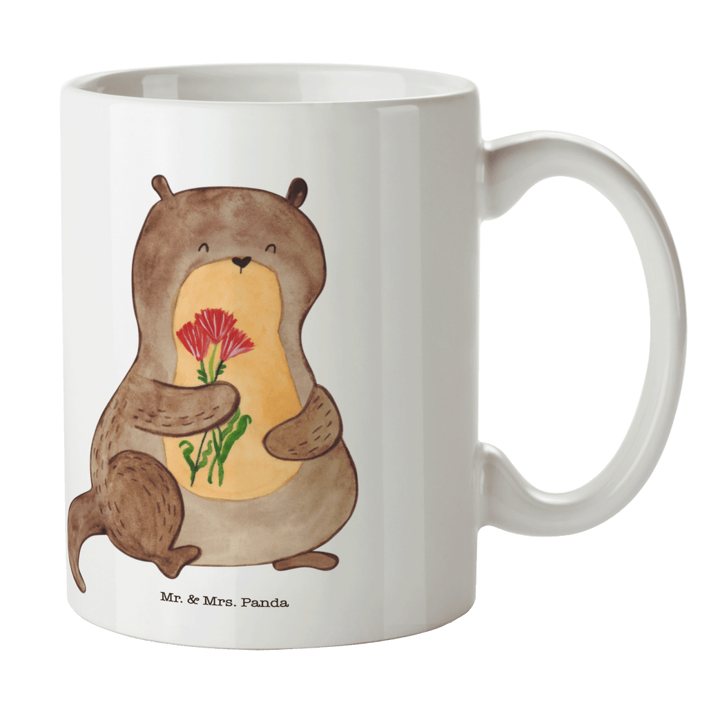 Tasse Otter Blumenstrauß Otter Seeotter See Otter Becher, Kaffeetasse, Kaffeebecher, Tee, Frühstück, Büro  Otter,  Fischotter,  Seeotter