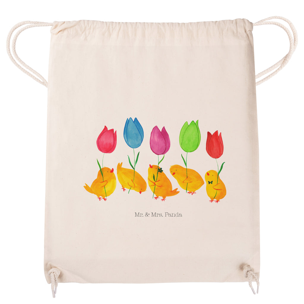 Sportbeutel Küken Parade Turnbeutel, Beutel, Sporttasche, Tasche, Stoffbeutel, Ostern, Osterhase, Ostergeschenke, Osternest, Osterdeko, Geschenk zu Ostern, Küken, Parade, Tulpen, Frohe Ostern, Ostergrüße, Blumen