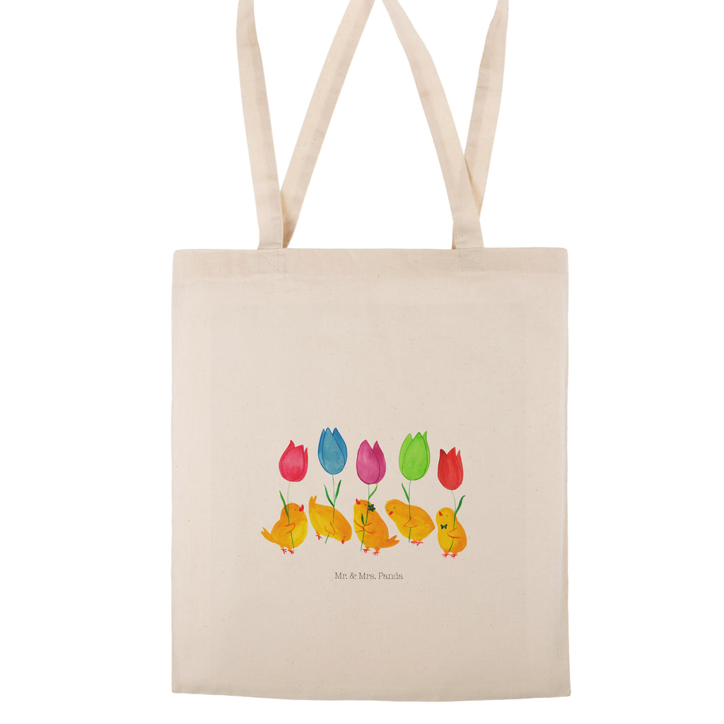 Tragetasche Küken Parade Beuteltasche, Beutel, Einkaufstasche, Jutebeutel, Stoffbeutel, Ostern, Osterhase, Ostergeschenke, Osternest, Osterdeko, Geschenk zu Ostern, Küken, Parade, Tulpen, Frohe Ostern, Ostergrüße, Blumen