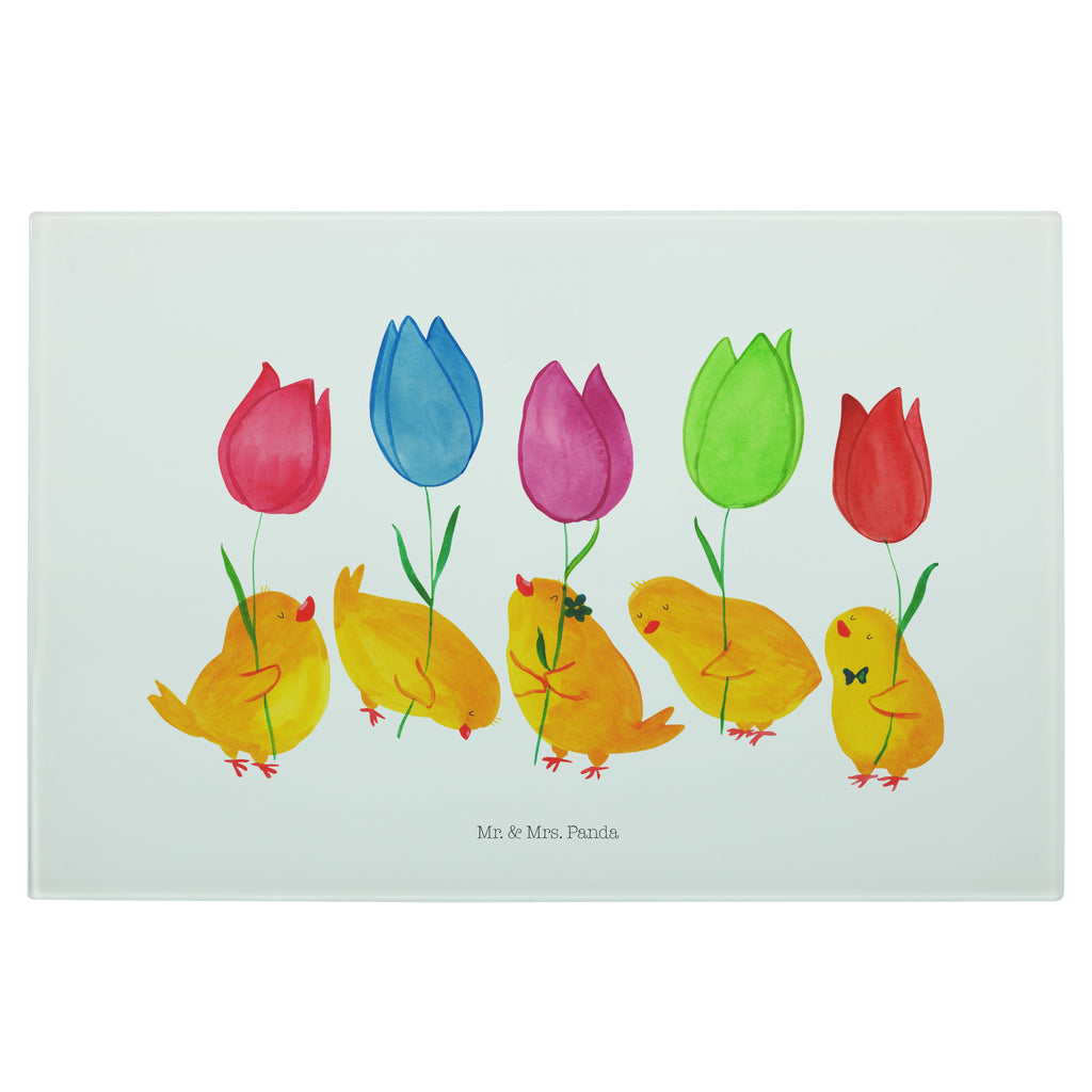 Medium Glas Schneidbrett Küken Parade Glasschneidebrett, Schneidebrett, Ostern, Osterhase, Ostergeschenke, Osternest, Osterdeko, Geschenk zu Ostern, Küken, Parade, Tulpen, Frohe Ostern, Ostergrüße, Blumen