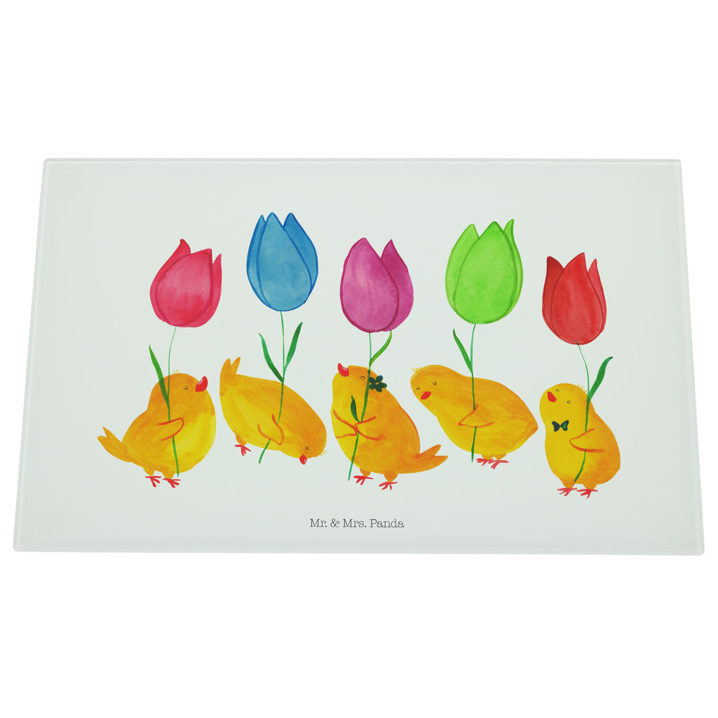 Medium Glas Schneidbrett Küken Parade Glasschneidebrett, Schneidebrett, Ostern, Osterhase, Ostergeschenke, Osternest, Osterdeko, Geschenk zu Ostern, Küken, Parade, Tulpen, Frohe Ostern, Ostergrüße, Blumen