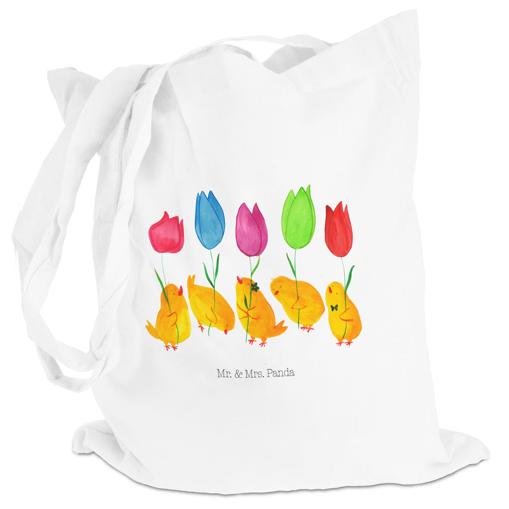 Tragetasche Küken Parade Beuteltasche, Beutel, Einkaufstasche, Jutebeutel, Stoffbeutel, Ostern, Osterhase, Ostergeschenke, Osternest, Osterdeko, Geschenk zu Ostern, Küken, Parade, Tulpen, Frohe Ostern, Ostergrüße, Blumen