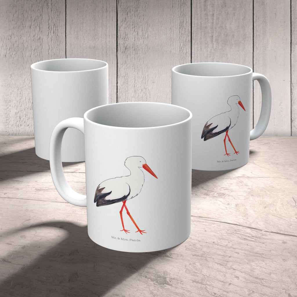 Tasse Storch Storch, Störche, Schwangerschaft, Geburt, Mutter, Mütter, Mutter werden, Schwanger, Babybauch, Baby	 Becher, Kaffeetasse, Kaffeebecher, Tee, Frühstück, Büro  süße Tiermotive, gute Laune, lustige Sprüche, Tiere