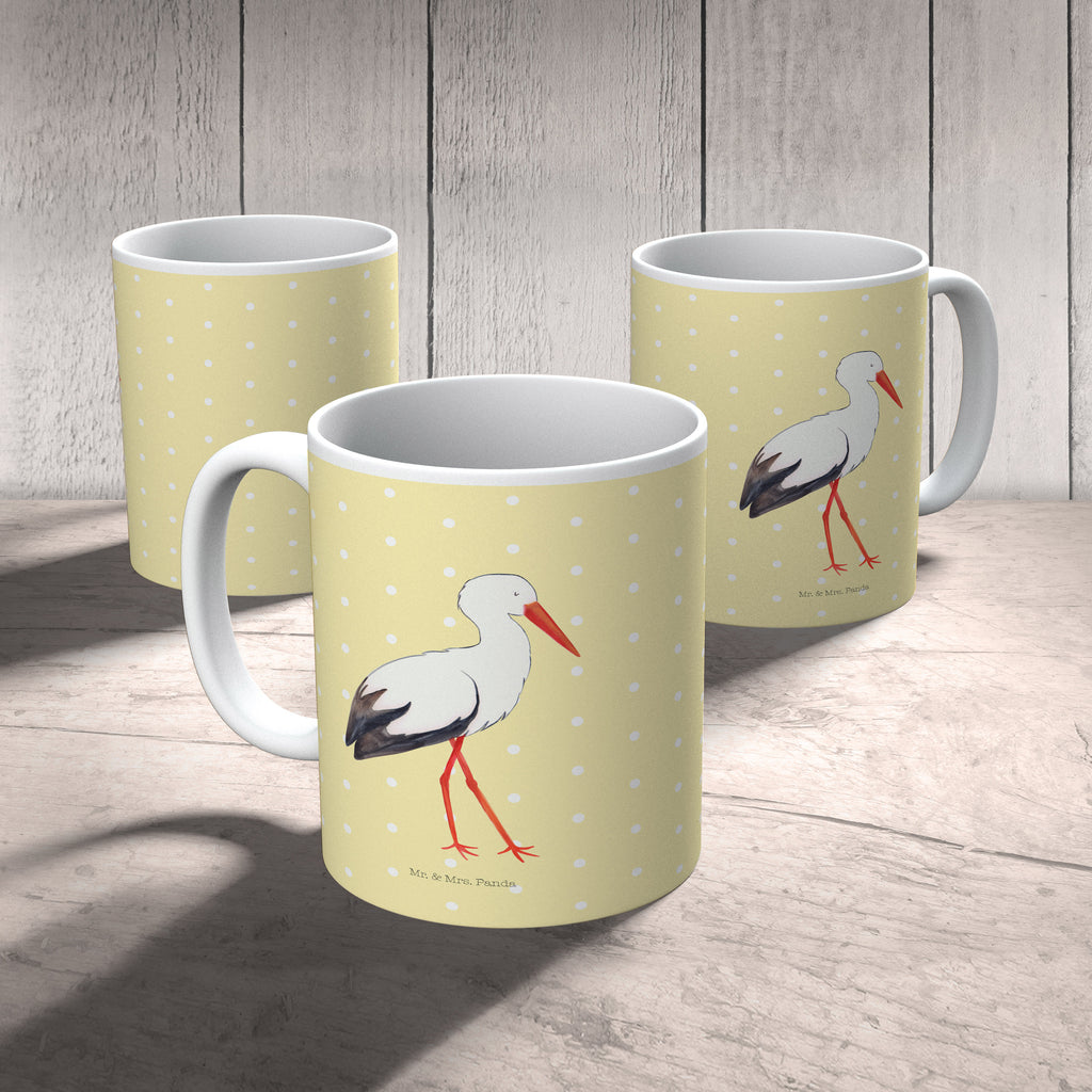 Tasse Storch Storch, Störche, Schwangerschaft, Geburt, Mutter, Mütter, Mutter werden, Schwanger, Babybauch, Baby	 Becher, Kaffeetasse, Kaffeebecher, Tee, Frühstück, Büro  süße Tiermotive, gute Laune, lustige Sprüche, Tiere