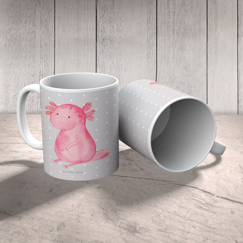 Tasse Axolotl Axolotl, Axolot, vergnügt, fröhlich, zufrieden, Lebensstil, Weisheit, Lebensweisheit, Liebe, Freundin Becher, Kaffeetasse, Kaffeebecher, Tee, Frühstück, Büro  Axolotl, Molch