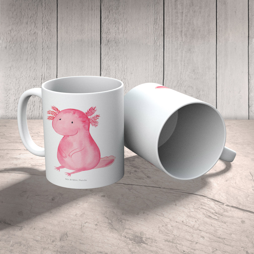Tasse Axolotl Axolotl, Axolot, vergnügt, fröhlich, zufrieden, Lebensstil, Weisheit, Lebensweisheit, Liebe, Freundin Becher, Kaffeetasse, Kaffeebecher, Tee, Frühstück, Büro  Axolotl, Molch