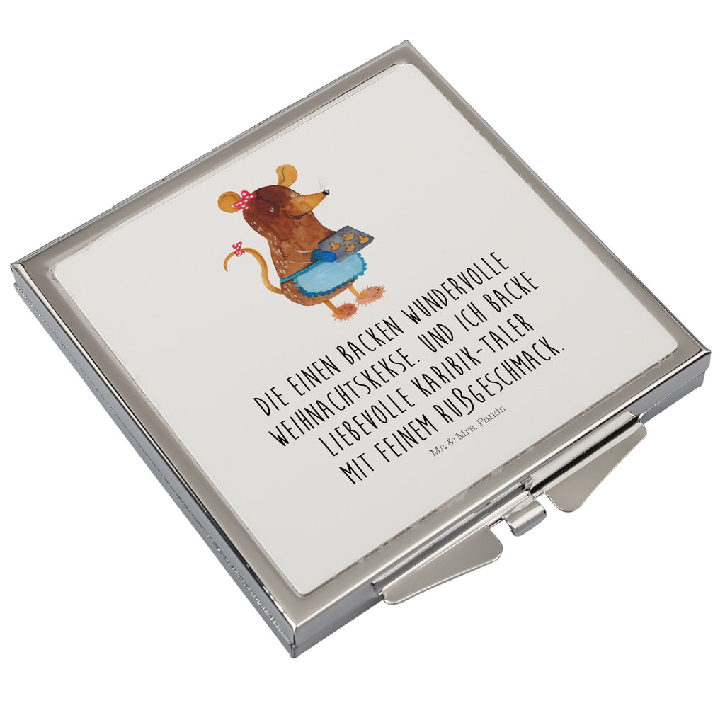 Handtaschenspiegel quadratisch Maus Kekse Spiegel, Handtasche, Quadrat, silber, schminken, Schminkspiegel, Winter, Weihnachten, Weihnachtsdeko, Nikolaus, Advent, Heiligabend, Wintermotiv, Maus, Kekse, backen, Weihnachtskekse, Plätzchen, Weihnachtsbäckerei, Chaosqueen