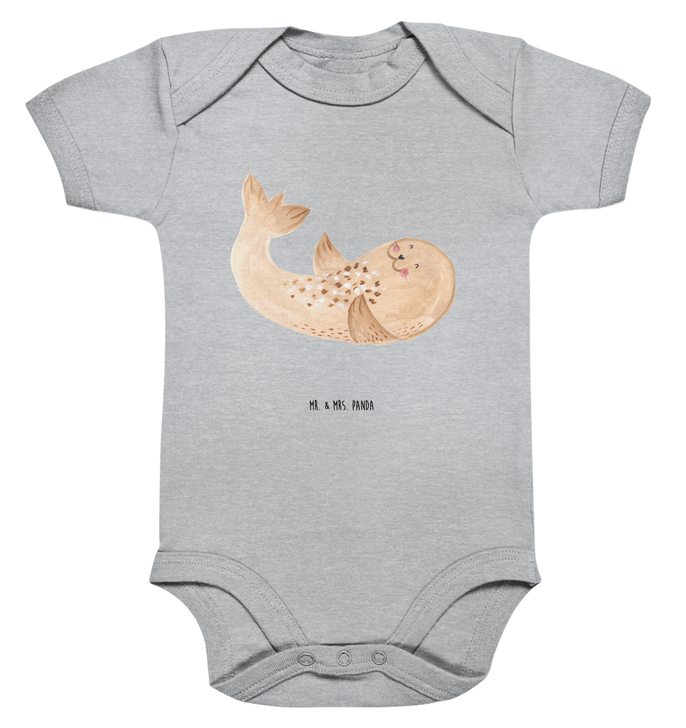 Organic Baby Body Robbe liegend Babykleidung, Babystrampler, Strampler, Wickelbody, Baby Erstausstattung, Junge, Mädchen, Tiermotive, Gute Laune, lustige Sprüche, Tiere, Robbe, Robben, Seehund, Strand, Meerestier, Ostsee, Nordsee, Lachen, Freude