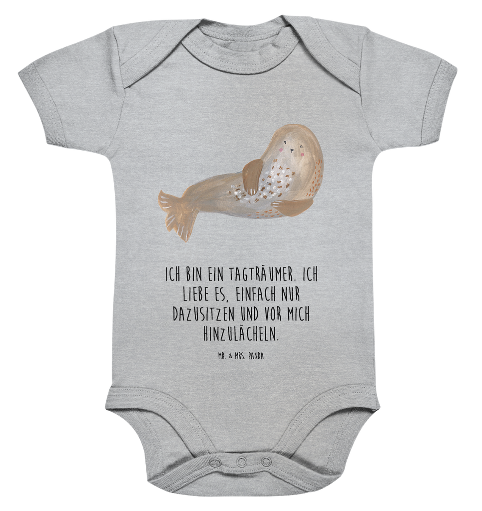 Organic Baby Body Robbe lachend Babykleidung, Babystrampler, Strampler, Wickelbody, Baby Erstausstattung, Junge, Mädchen, Tiermotive, Gute Laune, lustige Sprüche, Tiere, Robbe, Robben, Seehund, Strand, Meerestier, Ostsee, Nordsee