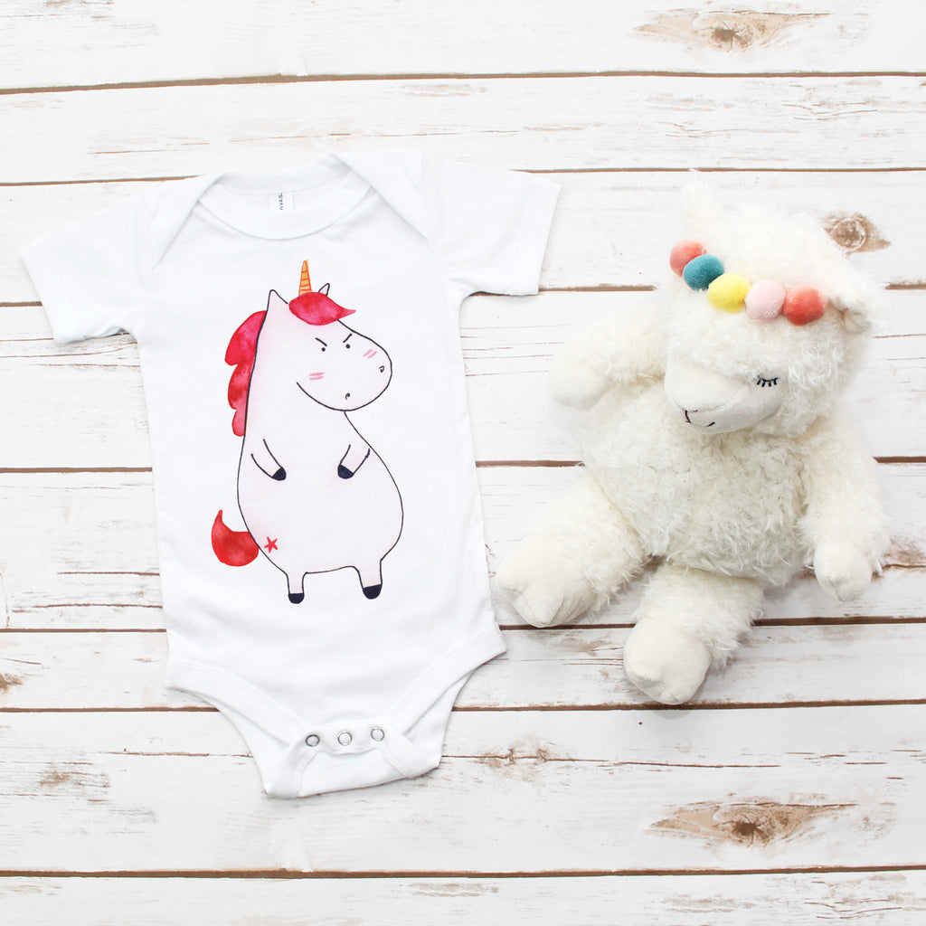 Organic Baby Body Einhorn wütend Babykleidung, Babystrampler, Strampler, Wickelbody, Baby Erstausstattung, Junge, Mädchen, Einhorn, Einhörner, Einhorn Deko, Pegasus, Unicorn, Realität, Ansage, lustlos, nein, Büro, Arbeit, wütend, dumme Fragen, lustig, Spaß, Geschenk