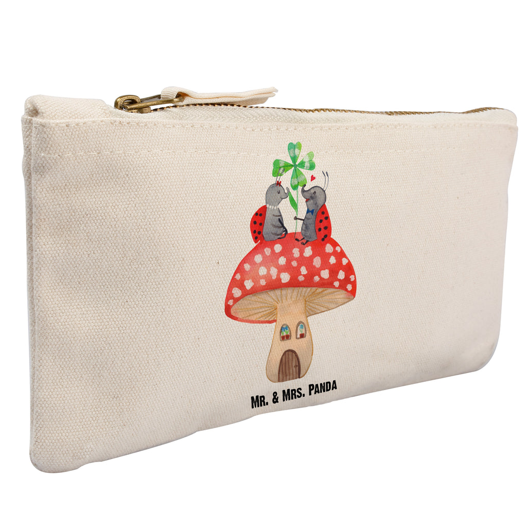 Schminktasche Marienkäfer Paar Fliegenpilz Schminktasche, Kosmetiktasche, Kosmetikbeutel, Stiftemäppchen, Etui, Federmappe, Makeup, XXL, Schminketui, Kosmetiketui, Schlamperetui, Tiermotive, Gute Laune, lustige Sprüche, Tiere, Haus, Wohnung, zuhause, Fliegenpilz, Marienkäfer, Fleigenpilzhaus