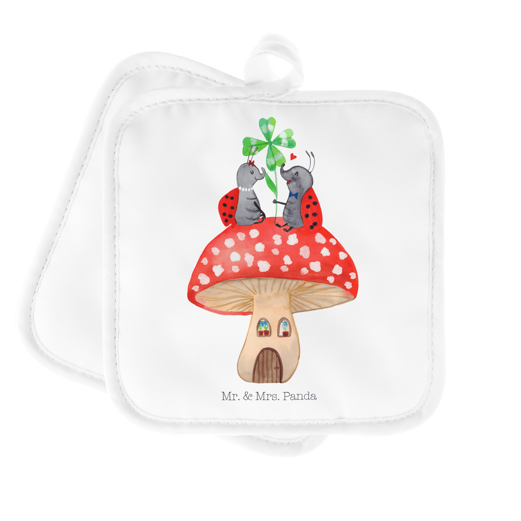 2er Set Topflappen  Marienkäfer Paar Fliegenpilz Topflappen, Topfuntersetzer, Ofenhandschuh, Topflappen Set, Topflappen lustig, Topflappen mit Spruch, Tiermotive, Gute Laune, lustige Sprüche, Tiere, Haus, Wohnung, zuhause, Fliegenpilz, Marienkäfer, Fleigenpilzhaus