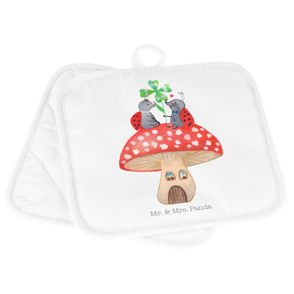 2er Set Topflappen  Marienkäfer Paar Fliegenpilz Topflappen, Topfuntersetzer, Ofenhandschuh, Topflappen Set, Topflappen lustig, Topflappen mit Spruch, Tiermotive, Gute Laune, lustige Sprüche, Tiere, Haus, Wohnung, zuhause, Fliegenpilz, Marienkäfer, Fleigenpilzhaus