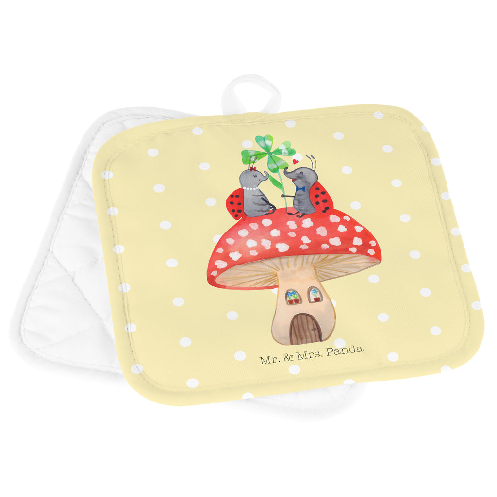 2er Set Topflappen  Marienkäfer Paar Fliegenpilz Topflappen, Topfuntersetzer, Ofenhandschuh, Topflappen Set, Topflappen lustig, Topflappen mit Spruch, Tiermotive, Gute Laune, lustige Sprüche, Tiere, Haus, Wohnung, zuhause, Fliegenpilz, Marienkäfer, Fleigenpilzhaus