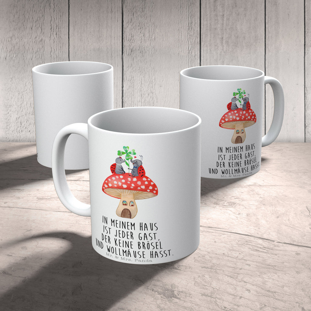 Tasse Marienkäfer Paar Fliegenpilz Haus, Wohnung, zuhause, Fliegenpilz, Marienkäfer, Fleigenpilzhaus Becher, Kaffeetasse, Kaffeebecher, Tee, Frühstück, Büro  süße Tiermotive, gute Laune, lustige Sprüche, Tiere