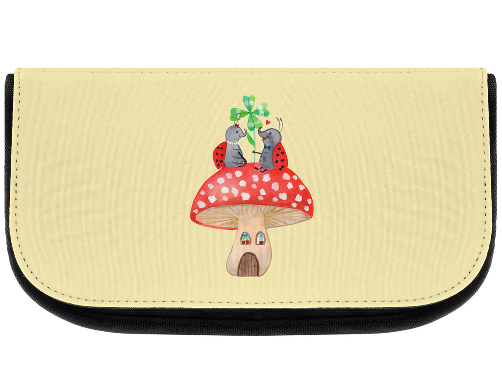 Kosmetiktasche Marienkäfer Paar Fliegenpilz Kosmetikbeutel, Kulturtasche, Kulturbeutel, Schminktasche, Make-Up Tasche, Tiermotive, Gute Laune, lustige Sprüche, Tiere, Haus, Wohnung, zuhause, Fliegenpilz, Marienkäfer, Fleigenpilzhaus