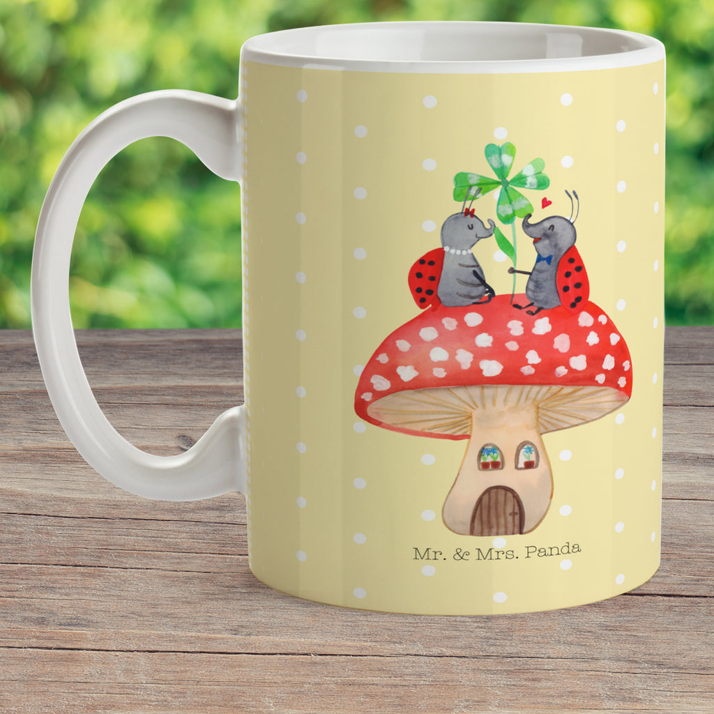 Kindertasse Marienkäfer Paar Fliegenpilz Kunststoff Tasse, Kindergarten, Tasse, Trinkbecher, Camping Becher, Kaffeetasse, Kunststoffbecher, Kindergartenbecher, Outdoorgeschirr, Kunststoffgeschirr, Reisebecher, Reisetasse, Kinderbecher, Tiermotive, Gute Laune, lustige Sprüche, Tiere, Haus, Wohnung, zuhause, Fliegenpilz, Marienkäfer, Fleigenpilzhaus