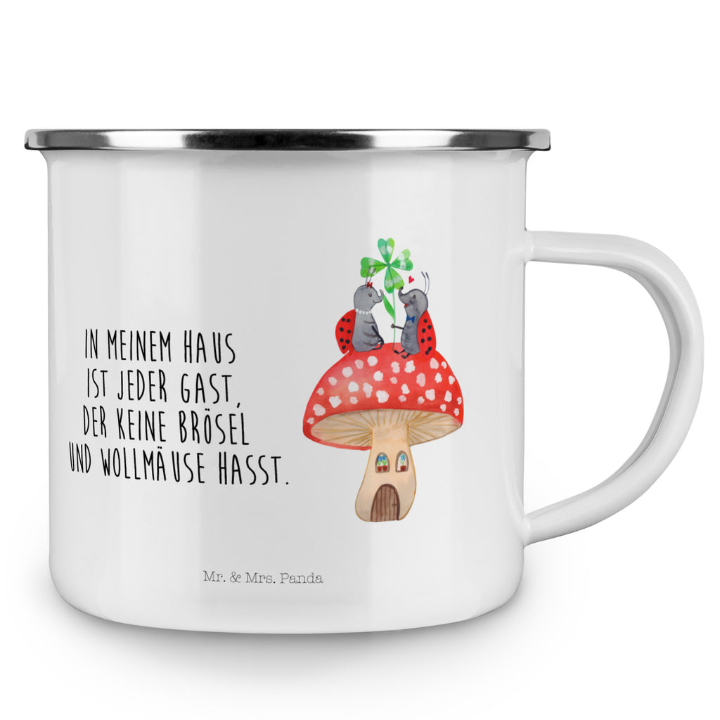 Camping Emaille Tasse Marienkäfer Paar Fliegenpilz Campingtasse, Trinkbecher, Metalltasse, Outdoor Tasse, Emaille Trinkbecher, Blechtasse Outdoor, Emaille Campingbecher, Edelstahl Trinkbecher, Metalltasse für Camping, Kaffee Blechtasse, Camping Tasse Metall, Tiermotive, Gute Laune, lustige Sprüche, Tiere, Haus, Wohnung, zuhause, Fliegenpilz, Marienkäfer, Fleigenpilzhaus