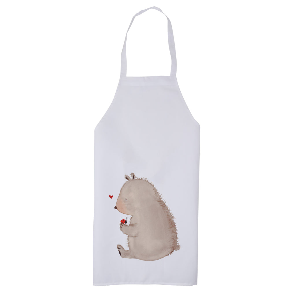 Kochschürze Bär mit Marienkäfer Schürze, Backschürze, Küchenschürze, Grillschürze, Latzschürze, Bär, Teddy, Teddybär, Marienkäfer, Liebe, Freiheit, Motivation, Das Leben ist schön