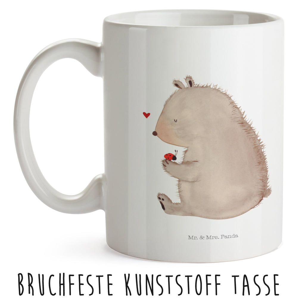 Kindertasse Bär mit Marienkäfer Kunststoff Tasse, Kindergarten, Tasse, Trinkbecher, Camping Becher, Kaffeetasse, Kunststoffbecher, Kindergartenbecher, Outdoorgeschirr, Kunststoffgeschirr, Reisebecher, Reisetasse, Kinderbecher, Bär, Teddy, Teddybär, Marienkäfer, Liebe, Freiheit, Motivation, Das Leben ist schön