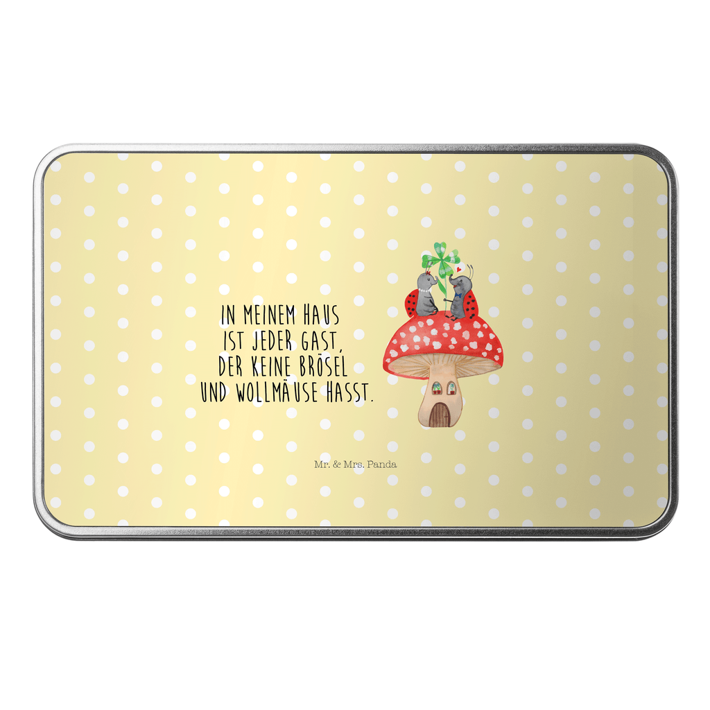 Metalldose rechteckig Marienkäfer Paar Fliegenpilz Blechdose, Metalldose, Blechbox, Container, Keksdose, Vorratsdose, Vorratsbox, Döschen, Versperbox, Vesperdose, Aufbewahrungsdose, Aufbewahrungsbox, Aluminiumdose, Dose, Tiermotive, Gute Laune, lustige Sprüche, Tiere, Haus, Wohnung, zuhause, Fliegenpilz, Marienkäfer, Fleigenpilzhaus