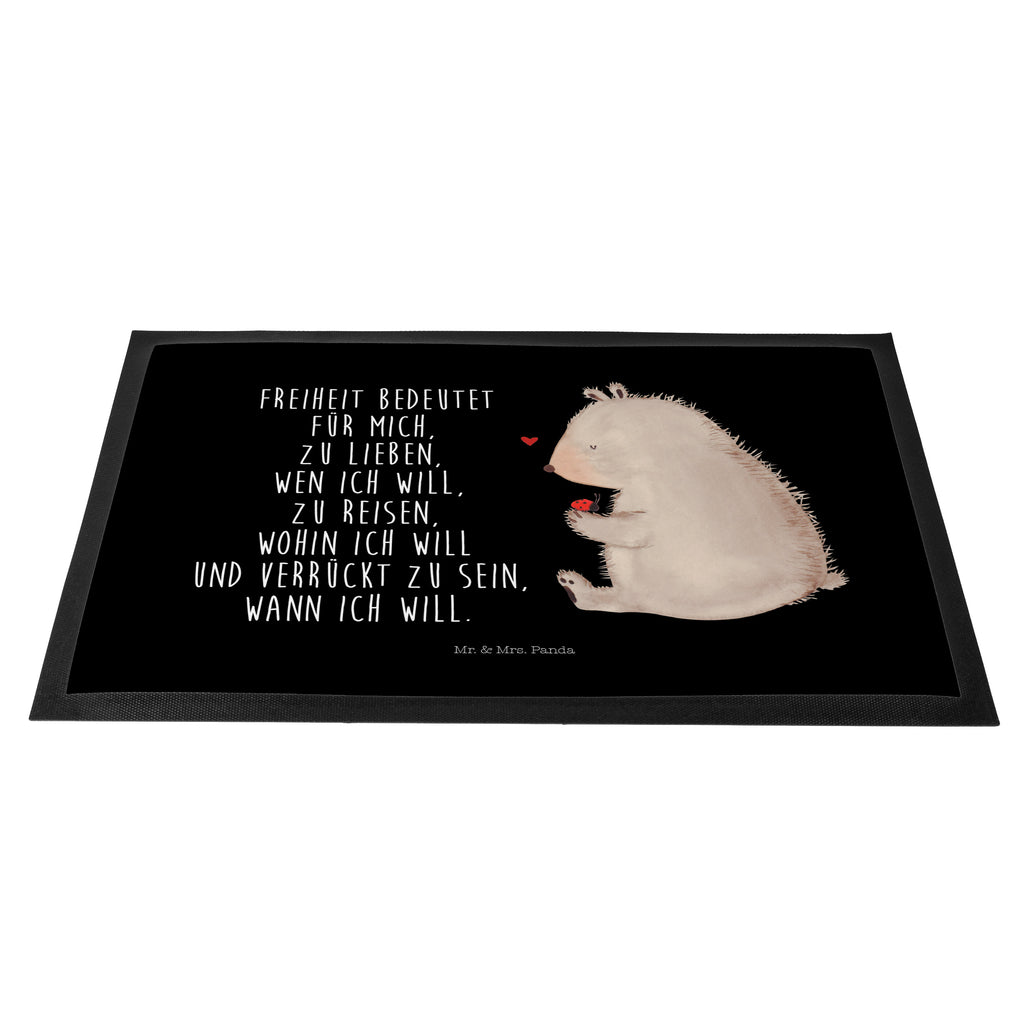 Fußmatte Bär mit Marienkäfer Bär, Marienkäfer, Liebe, Freiheit, Motivation, Das Leben ist schön Türvorleger, Schmutzmatte, Fußabtreter, Matte, Schmutzfänger, Fußabstreifer, Schmutzfangmatte, Türmatte, Motivfußmatte,  Haustürmatte, Vorleger  Bär, Teddy, Teddybär