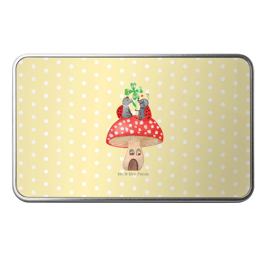 Metalldose rechteckig Marienkäfer Paar Fliegenpilz Blechdose, Metalldose, Blechbox, Container, Keksdose, Vorratsdose, Vorratsbox, Döschen, Versperbox, Vesperdose, Aufbewahrungsdose, Aufbewahrungsbox, Aluminiumdose, Dose, Tiermotive, Gute Laune, lustige Sprüche, Tiere, Haus, Wohnung, zuhause, Fliegenpilz, Marienkäfer, Fleigenpilzhaus