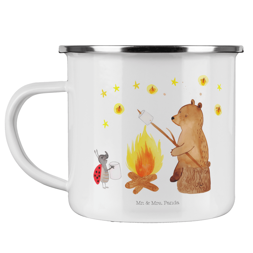 Camping Emaille Tasse Bär & Marienkäfer Lagerfeuer Campingtasse, Trinkbecher, Metalltasse, Outdoor Tasse, Emaille Trinkbecher, Blechtasse Outdoor, Emaille Campingbecher, Edelstahl Trinkbecher, Metalltasse für Camping, Kaffee Blechtasse, Camping Tasse Metall, Bär, Teddy, Teddybär, Lagerfeuer