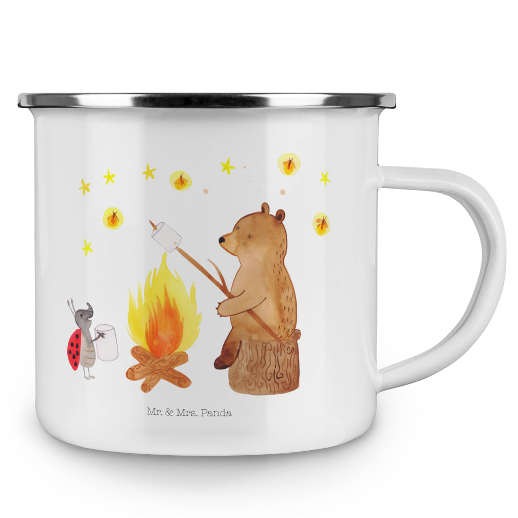 Camping Emaille Tasse Bär & Marienkäfer Lagerfeuer Campingtasse, Trinkbecher, Metalltasse, Outdoor Tasse, Emaille Trinkbecher, Blechtasse Outdoor, Emaille Campingbecher, Edelstahl Trinkbecher, Metalltasse für Camping, Kaffee Blechtasse, Camping Tasse Metall, Bär, Teddy, Teddybär, Lagerfeuer