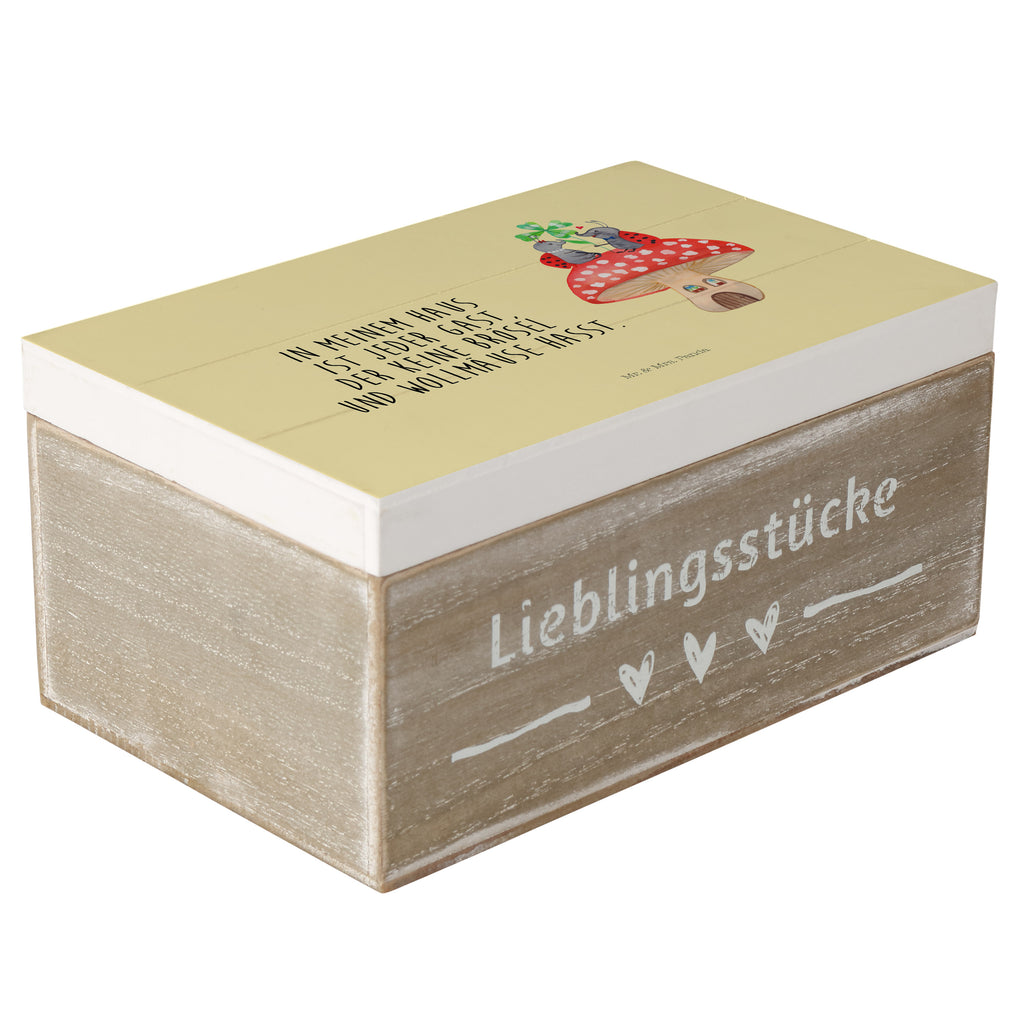 Holzkiste Marienkäfer Paar Fliegenpilz Holzkiste, Kiste, Schatzkiste, Truhe, Schatulle, XXL, Erinnerungsbox, Erinnerungskiste, Dekokiste, Aufbewahrungsbox, Tiermotive, Gute Laune, lustige Sprüche, Tiere, Haus, Wohnung, zuhause, Fliegenpilz, Marienkäfer, Fleigenpilzhaus