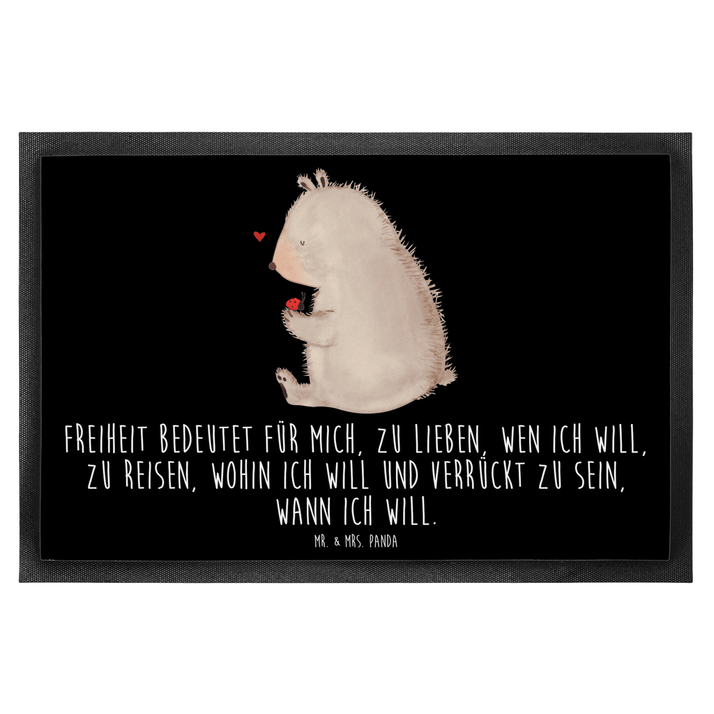 Fußmatte Bär mit Marienkäfer Bär, Marienkäfer, Liebe, Freiheit, Motivation, Das Leben ist schön Türvorleger, Schmutzmatte, Fußabtreter, Matte, Schmutzfänger, Fußabstreifer, Schmutzfangmatte, Türmatte, Motivfußmatte,  Haustürmatte, Vorleger  Bär, Teddy, Teddybär