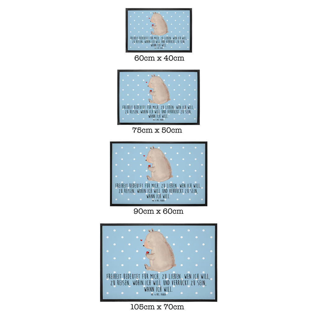 Fußmatte Bär mit Marienkäfer Bär, Marienkäfer, Liebe, Freiheit, Motivation, Das Leben ist schön Türvorleger, Schmutzmatte, Fußabtreter, Matte, Schmutzfänger, Fußabstreifer, Schmutzfangmatte, Türmatte, Motivfußmatte,  Haustürmatte, Vorleger  Bär, Teddy, Teddybär