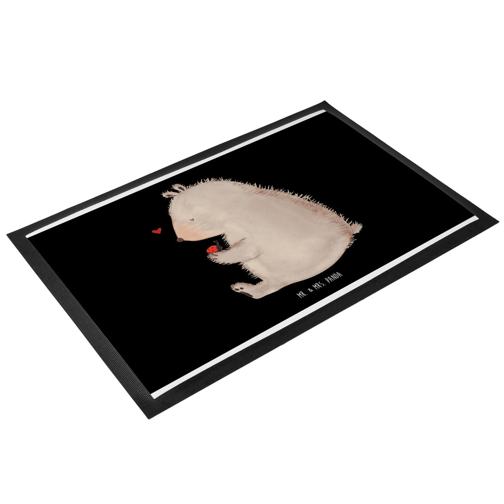 Fußmatte Bär mit Marienkäfer Bär, Marienkäfer, Liebe, Freiheit, Motivation, Das Leben ist schön Türvorleger, Schmutzmatte, Fußabtreter, Matte, Schmutzfänger, Fußabstreifer, Schmutzfangmatte, Türmatte, Motivfußmatte,  Haustürmatte, Vorleger  Bär, Teddy, Teddybär