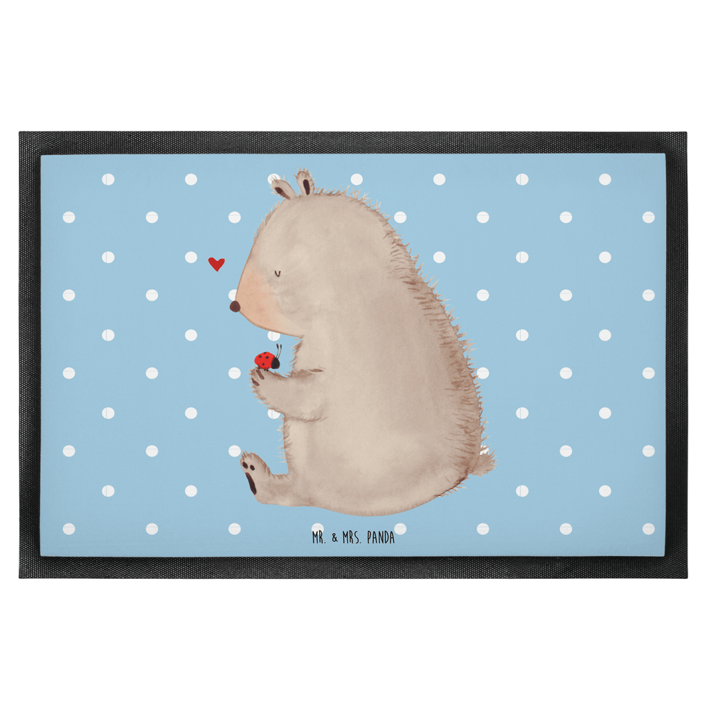 Fußmatte Bär mit Marienkäfer Bär, Marienkäfer, Liebe, Freiheit, Motivation, Das Leben ist schön Türvorleger, Schmutzmatte, Fußabtreter, Matte, Schmutzfänger, Fußabstreifer, Schmutzfangmatte, Türmatte, Motivfußmatte,  Haustürmatte, Vorleger  Bär, Teddy, Teddybär