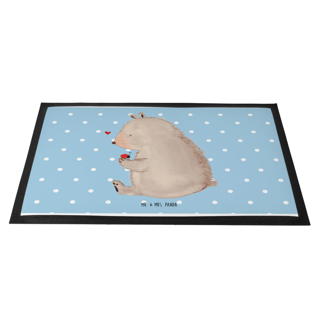 Fußmatte Bär mit Marienkäfer Bär, Marienkäfer, Liebe, Freiheit, Motivation, Das Leben ist schön Türvorleger, Schmutzmatte, Fußabtreter, Matte, Schmutzfänger, Fußabstreifer, Schmutzfangmatte, Türmatte, Motivfußmatte,  Haustürmatte, Vorleger  Bär, Teddy, Teddybär