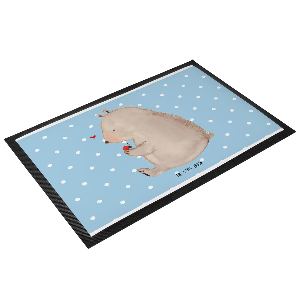 Fußmatte Bär mit Marienkäfer Bär, Marienkäfer, Liebe, Freiheit, Motivation, Das Leben ist schön Türvorleger, Schmutzmatte, Fußabtreter, Matte, Schmutzfänger, Fußabstreifer, Schmutzfangmatte, Türmatte, Motivfußmatte,  Haustürmatte, Vorleger  Bär, Teddy, Teddybär