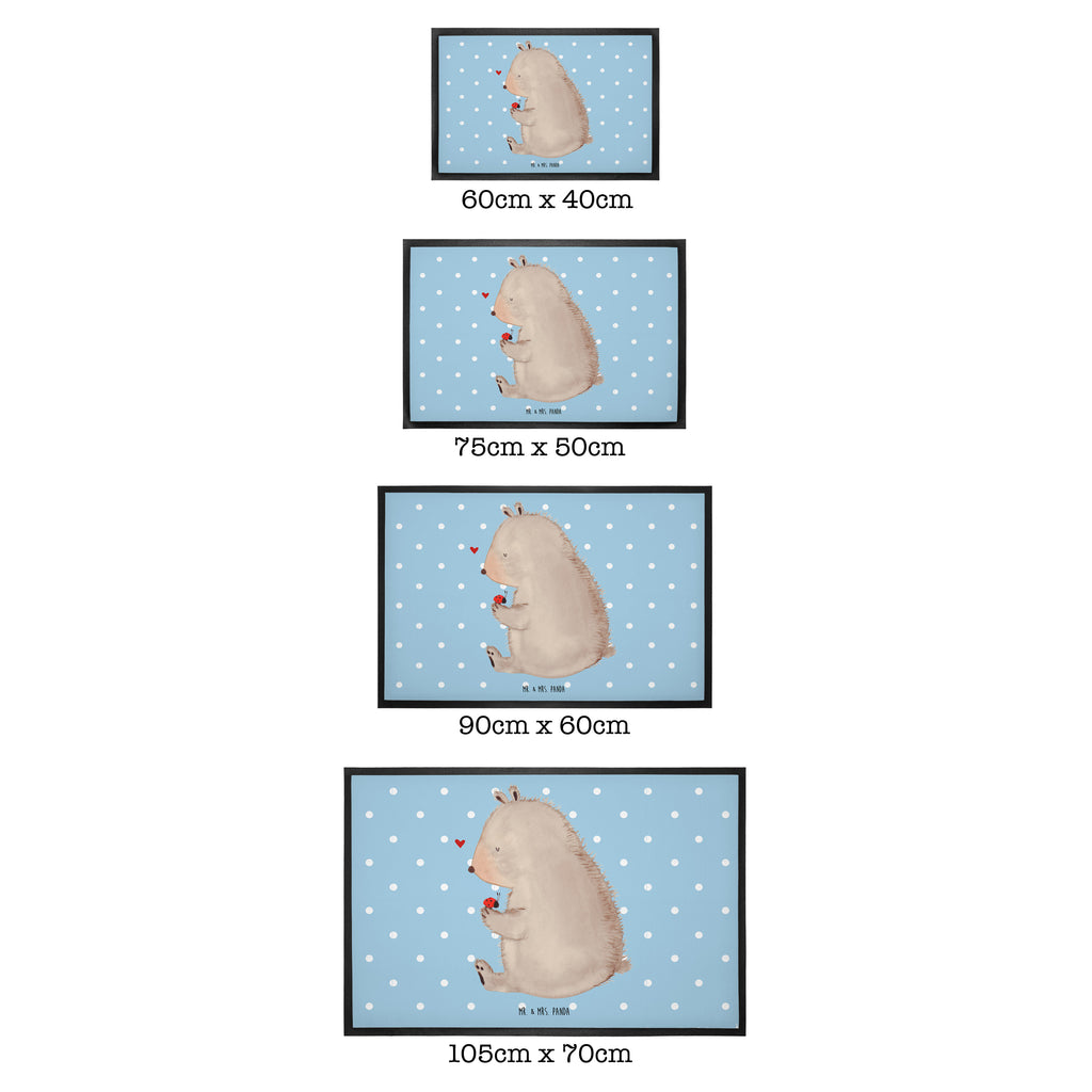 Fußmatte Bär mit Marienkäfer Bär, Marienkäfer, Liebe, Freiheit, Motivation, Das Leben ist schön Türvorleger, Schmutzmatte, Fußabtreter, Matte, Schmutzfänger, Fußabstreifer, Schmutzfangmatte, Türmatte, Motivfußmatte,  Haustürmatte, Vorleger  Bär, Teddy, Teddybär
