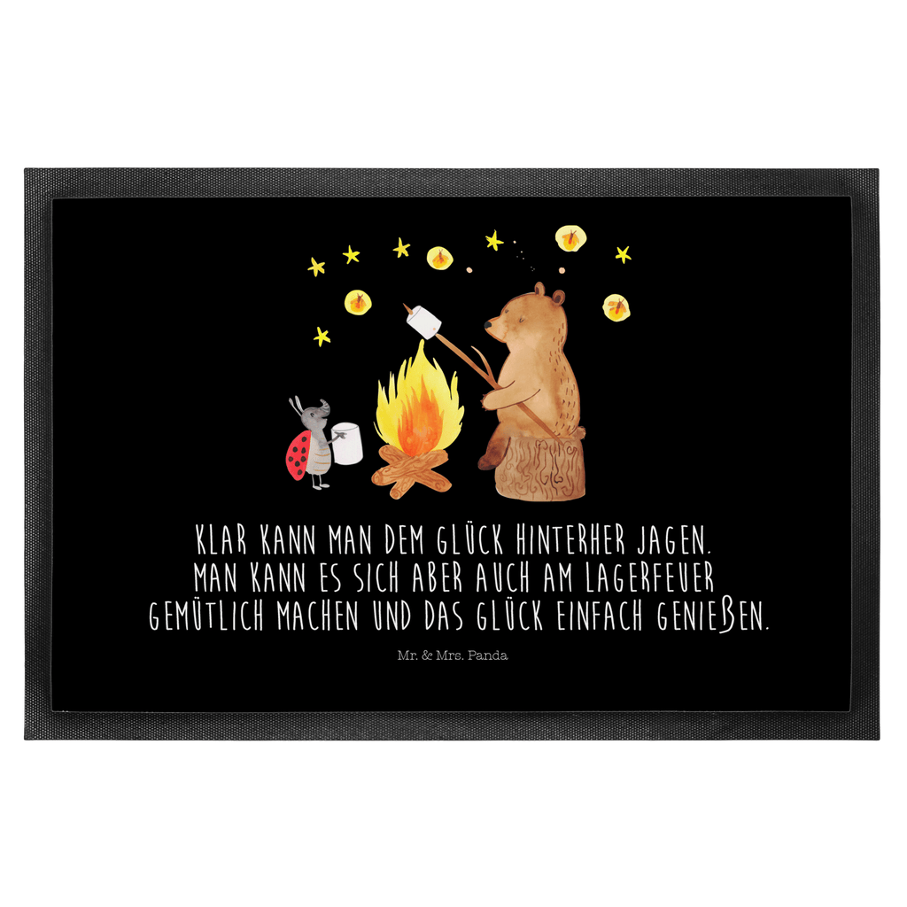 Fußmatte Bär & Marienkäfer Lagerfeuer Lagerfeuer, Bär,  Türvorleger, Schmutzmatte, Fußabtreter, Matte, Schmutzfänger, Fußabstreifer, Schmutzfangmatte, Türmatte, Motivfußmatte,  Haustürmatte, Vorleger  Bär, Teddy, Teddybär