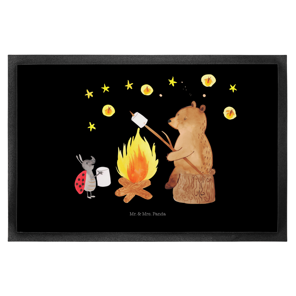 Fußmatte Bär & Marienkäfer Lagerfeuer Lagerfeuer, Bär,  Türvorleger, Schmutzmatte, Fußabtreter, Matte, Schmutzfänger, Fußabstreifer, Schmutzfangmatte, Türmatte, Motivfußmatte,  Haustürmatte, Vorleger  Bär, Teddy, Teddybär