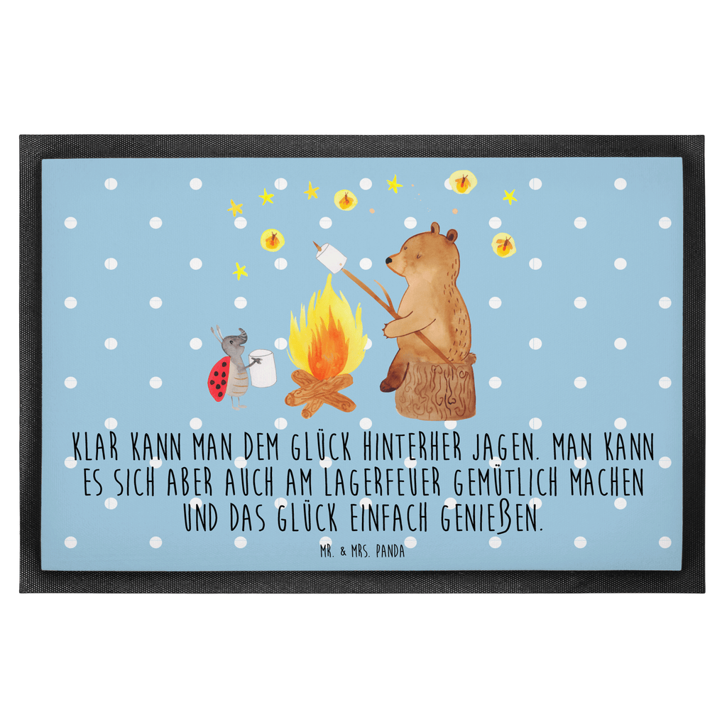 Fußmatte Bär & Marienkäfer Lagerfeuer Lagerfeuer, Bär,  Türvorleger, Schmutzmatte, Fußabtreter, Matte, Schmutzfänger, Fußabstreifer, Schmutzfangmatte, Türmatte, Motivfußmatte,  Haustürmatte, Vorleger  Bär, Teddy, Teddybär