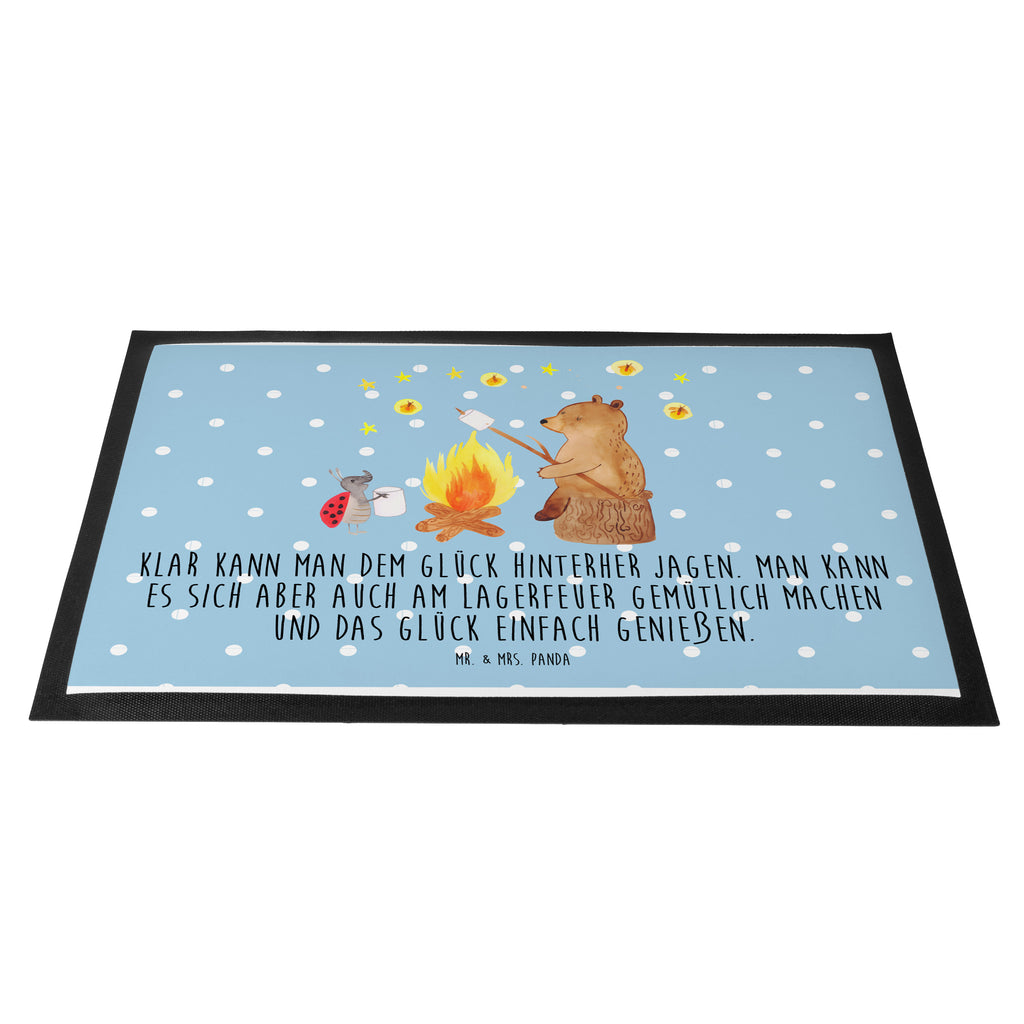 Fußmatte Bär & Marienkäfer Lagerfeuer Lagerfeuer, Bär,  Türvorleger, Schmutzmatte, Fußabtreter, Matte, Schmutzfänger, Fußabstreifer, Schmutzfangmatte, Türmatte, Motivfußmatte,  Haustürmatte, Vorleger  Bär, Teddy, Teddybär