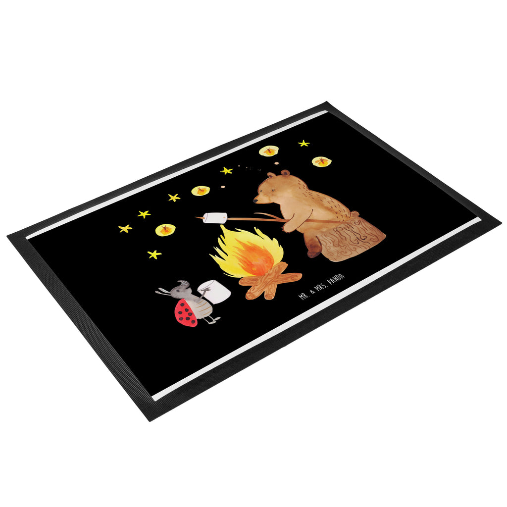 Fußmatte Bär & Marienkäfer Lagerfeuer Lagerfeuer, Bär,  Türvorleger, Schmutzmatte, Fußabtreter, Matte, Schmutzfänger, Fußabstreifer, Schmutzfangmatte, Türmatte, Motivfußmatte,  Haustürmatte, Vorleger  Bär, Teddy, Teddybär