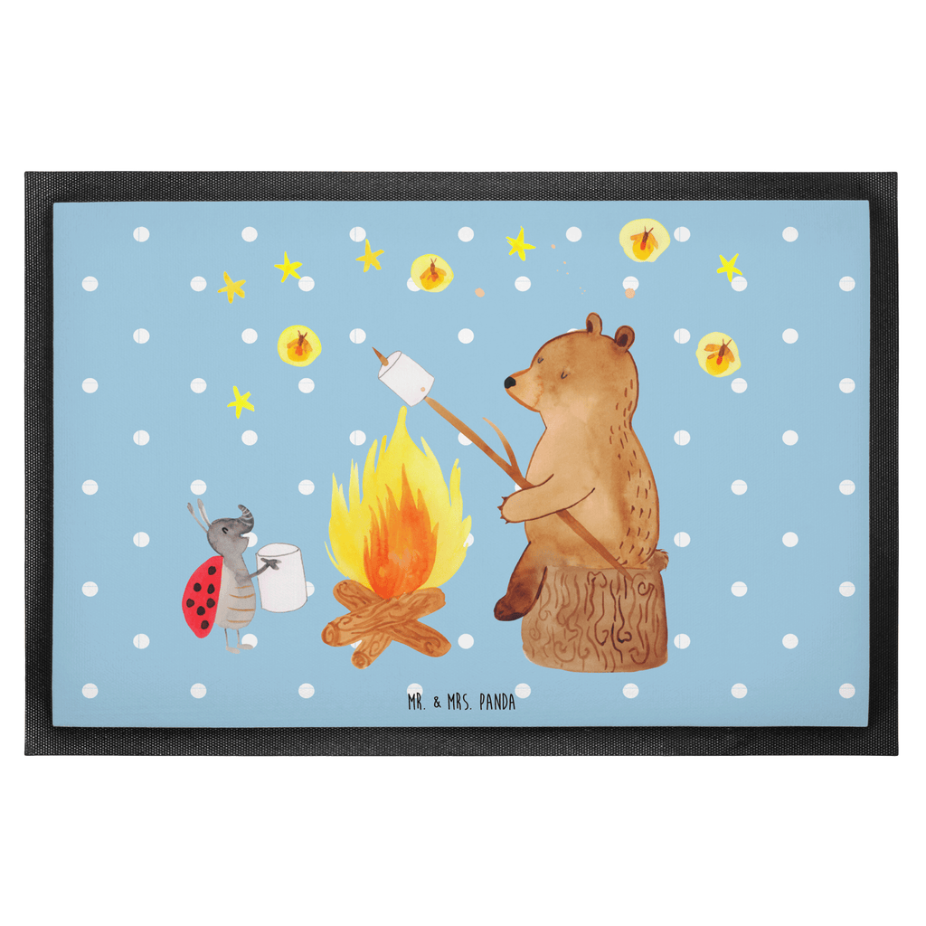 Fußmatte Bär & Marienkäfer Lagerfeuer Lagerfeuer, Bär,  Türvorleger, Schmutzmatte, Fußabtreter, Matte, Schmutzfänger, Fußabstreifer, Schmutzfangmatte, Türmatte, Motivfußmatte,  Haustürmatte, Vorleger  Bär, Teddy, Teddybär