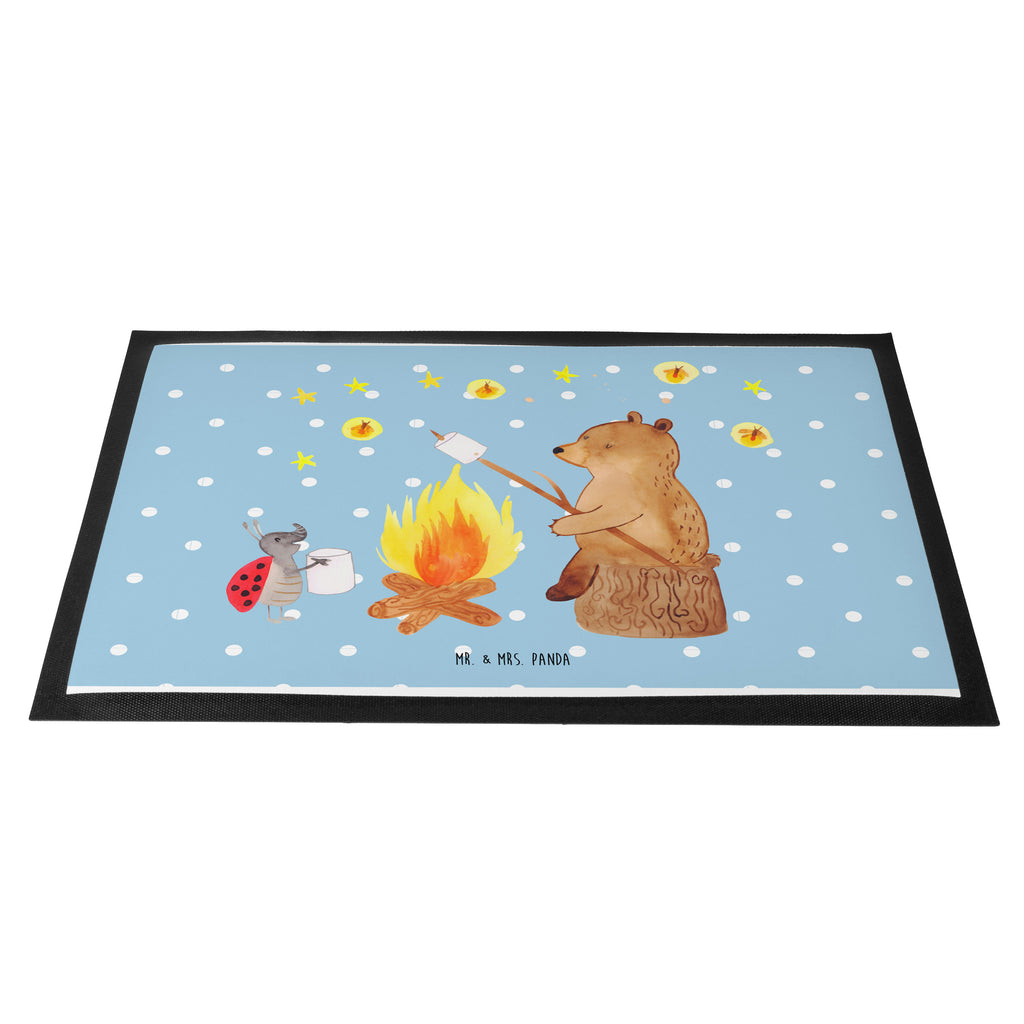 Fußmatte Bär & Marienkäfer Lagerfeuer Lagerfeuer, Bär,  Türvorleger, Schmutzmatte, Fußabtreter, Matte, Schmutzfänger, Fußabstreifer, Schmutzfangmatte, Türmatte, Motivfußmatte,  Haustürmatte, Vorleger  Bär, Teddy, Teddybär