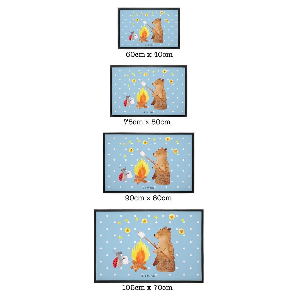 Fußmatte Bär & Marienkäfer Lagerfeuer Lagerfeuer, Bär,  Türvorleger, Schmutzmatte, Fußabtreter, Matte, Schmutzfänger, Fußabstreifer, Schmutzfangmatte, Türmatte, Motivfußmatte,  Haustürmatte, Vorleger  Bär, Teddy, Teddybär